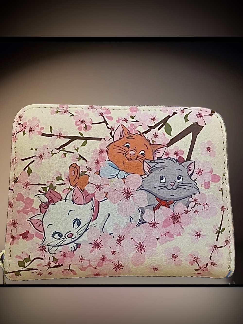 NEW Disney Loungefly Aristocats Kittens MARIE Pink Floral Zip Around Wallet